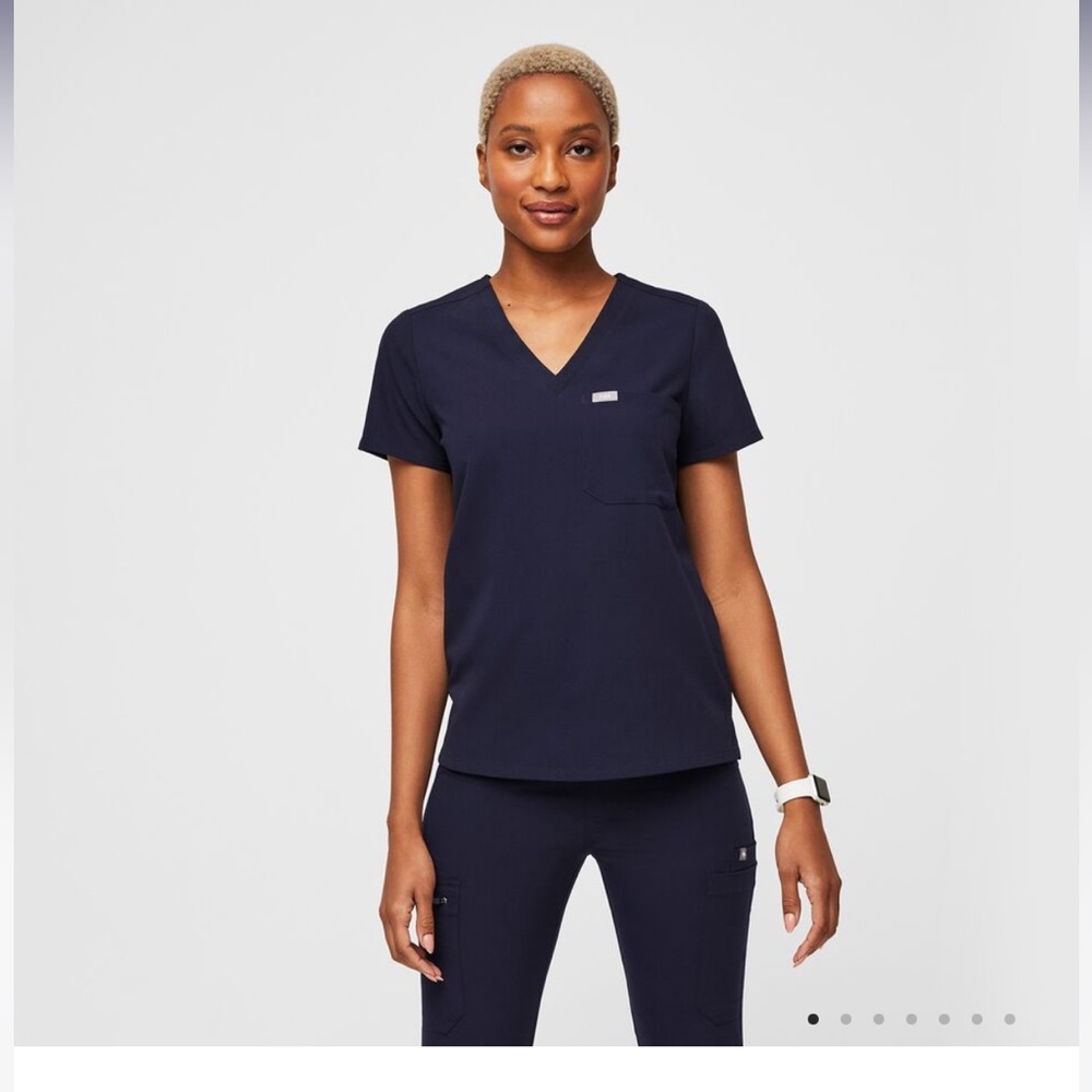 Navy Figs Scrub Top